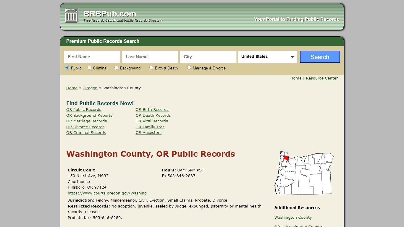 Washington County Public Records | Search Oregon ...