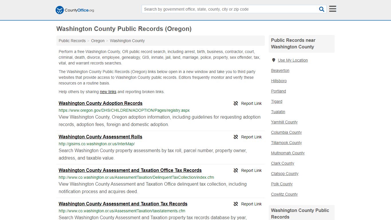 Washington County Public Records (Oregon)