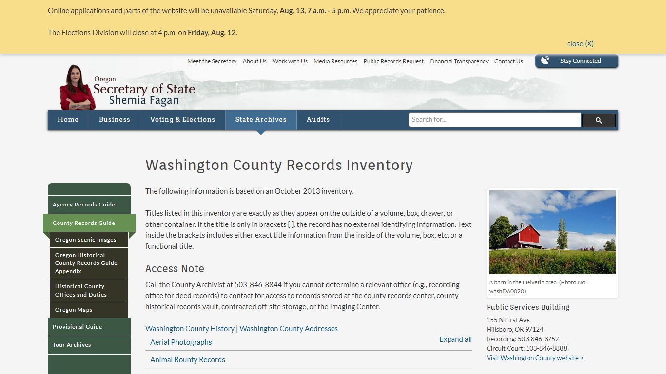 State of Oregon: County Records Guide - Washington County ...